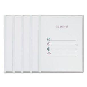 REPORT COVERS AND POCKET FOLDERS | Universal UNV20564 Clear View Report Cover with Slide-on Binder Bar - Clear (25/Pack)