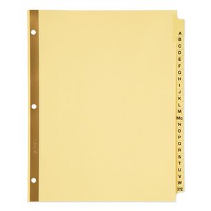 DIVIDERS AND TABS | Avery 11306 11 in. x 8.5 in. 25-Tab Preprinted Laminated A to Z Tab Dividers with Gold Reinforced Binding Edge - Buff (1-Set)
