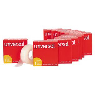 TAPES AND ADHESIVES | Universal UNV83412 0.75 in. x 83.33 ft. 1 in. Core Invisible Tape - Clear (12/Pack)
