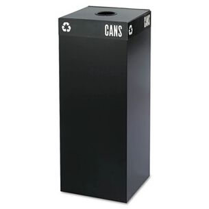TRASH WASTE BINS | Safco 2983BL 37 Gallon Public Square Can-Recycling Receptacles - Black