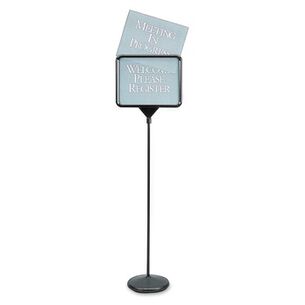 MAILING PACKING AND SHIPPING | Quartet 3655 14 in. x 11 in. Sign(ware) Pedestal Sign - Assorted Signage, Black Frame