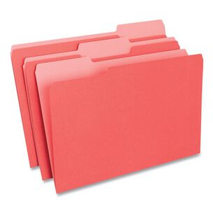 FILE FOLDERS | Universal UNV10523 1/3-Cut Tabs, Deluxe Colored Top Tab File Folders - Legal Size, Red/Light Red (100/Box)