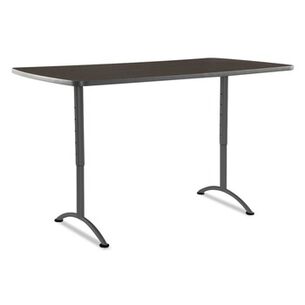 OFFICE DESKS AND WORKSTATIONS | Iceberg 69324 ARC 36 in. x 72 in. x 30 - 42 in. Rectangular Height-Adjustable Table - Walnut/Gray