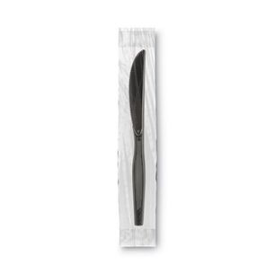 CUTLERY | Dixie KM5W540 7 in. Grab'N Go Wrapped Knives - Black (540/Carton)