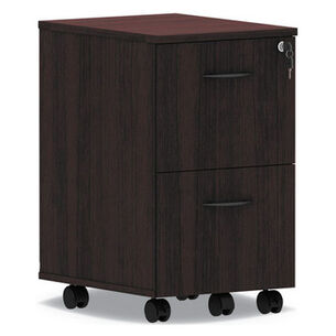 OFFICE CARTS AND STANDS | Alera ALEVA582816MY 15.38 in. x 20 in. x 26.63 in. Valencia Series 2-Drawer Mobile Pedestal - Mahogany