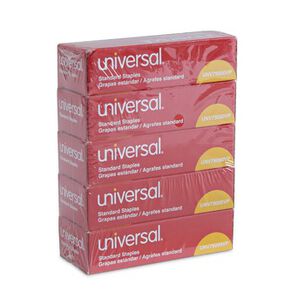 OFFICE STAPLES | Universal UNV79000VP 0.25 in. x 0.5 in. Standard Chisel Point Staples - Steel (25000/Pack)