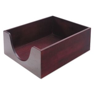 DESKTOP ORGANIZERS | Carver CW08213 10.13 in. x 12.63 in. x 5 in. Double-Deep Hardwood Stackable Letter Desk Trays - Mahogany