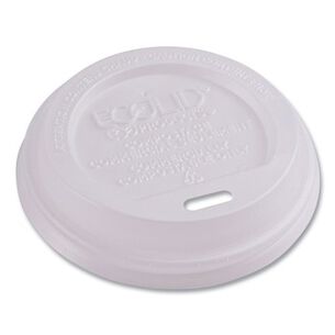 CUPS AND LIDS | Eco-Products EP-ECOLID-8 EcoLid PLA Renewable/Compostable 8 oz Hot Cup Lids - White (800/Carton)