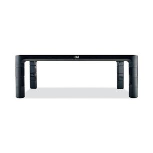 MONITOR STANDS | 3M MS85B 16 in. x 12 in. x 1.75 in. to 5.5 in. 20-lb. Capacity Adjustable Monitor Stand - Black/Silver