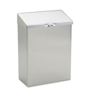 TRASH CANS | HOSPECO ND-1E 8 in. x 4 in. x 11 in. Wall Mount Sanitary Napkin Receptacle - Stainless Steel
