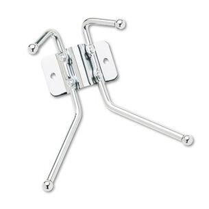 WALL RACKS AND HOOKS | Safco 4160 6.5 in. x 3 in. x 7 in. Two Ball-Tipped Double-Hooks Metal Wall Rack - Chrome Metal