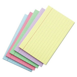 FLASH CARDS | Universal UNV47236 4 in. x 6 in. Index Cards - Ruled, Assorted (100/Pack)