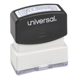 STAMPS AND STAMP SUPPLIES | Universal UNV10052 Pre-Inked 1 Color ENTERED Message Stamp - Blue