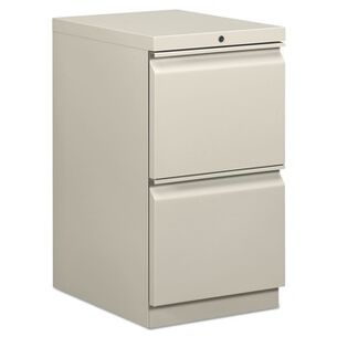 OFFICE CARTS AND STANDS | HON HBMP2F.Q Two-Drawer 15 in. x 20 in. x 28 in. Mobile File/File Pedestal - Light Gray
