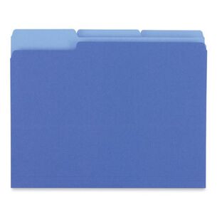 FILE FOLDERS | Universal UNV12301 1/3-Cut Assorted Tab Interior File Folders - Letter Size, Blue (100/Box)