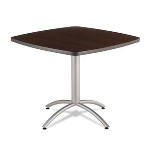 OFFICE DESKS AND WORKSTATIONS | Iceberg 65614 CafeWorks 36 in. x 36 in. x 30 in. Square Cafe Table - Walnut/Silver