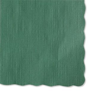 LINEN AND TABLE ACCESSORIES | Hoffmaster 310528 9-1/2 in. x 13.50 Solid Color Scalloped Edge Placemats - Hunter Green (1000/Carton)