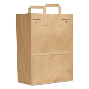 RETAIL STORE SUPPLIES | General 88885 12 in. x 7 in. x 17 in. 30 lbs. Capacity 1/6 BBL Attached Handle Grocery Paper Bags - Kraft (300/Bundle)