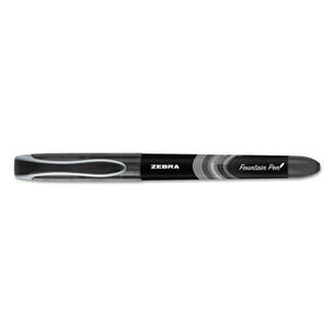 PENS | Zebra 48310 Fine 0.6 mm Fountain Pen - Black Ink, Black/Gray Barrel (1 Dozen)