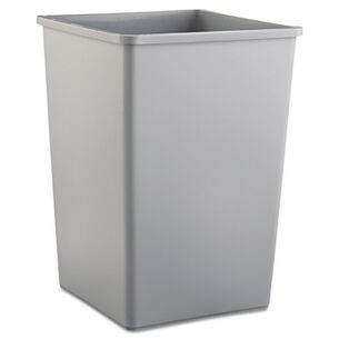 TRASH CANS | Rubbermaid Commercial FG395800GRAY 35 gal. Plastic Untouchable Square Waste Receptacle - Gray