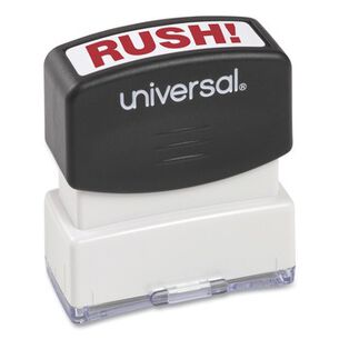 STAMPS AND STAMP SUPPLIES | Universal UNV10069 Pre-Inked RUSH Message Stamp - Red