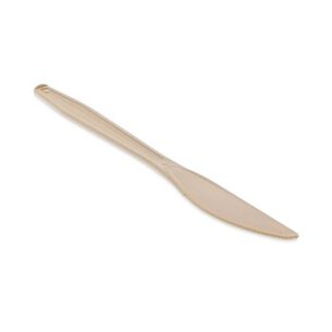CUTLERY | Pactiv Corp. YPSMKTEC 7.5 in. EarthChoice PSM Heavyweight Cutlery Knife - Tan (1000/Carton)