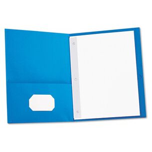 BINDERS | Universal UNV57115 11 in. x 8.5 in. 0.5 in. Capacity 2-Pocket Portfolios with Tang Fasteners - Light Blue (25/Box)