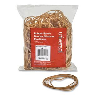 TAPES AND ADHESIVES | Universal UNV00419 0.04 in. Gauge Size 19 Rubber Bands - Beige (310/Pack)
