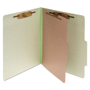 FILE FOLDERS | ACCO A7015044 2 in. Expansion 1 Divider 4 Fasteners Letter Size Pressboard Classification Folders - Leaf Green (10/Box)