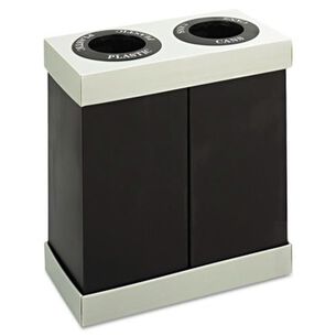 TRASH WASTE BINS | Safco 9794BL At-Your-Disposal Two 28-Gallon Bin Recycling Center - Black