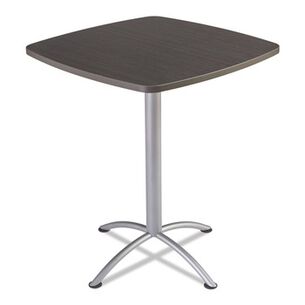 OFFICE DESKS AND WORKSTATIONS | Iceberg 69754 iLand 36 in. x 36 in. x 42 in. Contoured Bistro Table - Gray Walnut/Silver