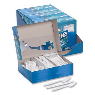 CUTLERY | Dixie CM168 Tray with Plastic Forks/Knives/Spoons Combo Pack - White (1008/Carton)