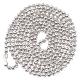 LABEL AND BADGE HOLDERS | Advantus 75417 36 in. Metal Ball Chain Fastener Long Nickel Plated ID Badge Holder Chain (100/Box)