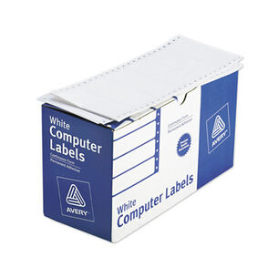 LABELS | Avery 04022 1.94 in. x 4 in. Pin-Fed Printers Dot Matrix Printer Mailing Labels - White (5000/Box)