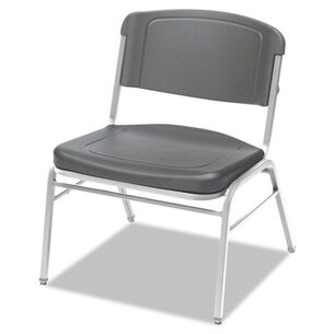 OFFICE CHAIR MATS | Iceberg 64127 Rough n Ready 18.5 in. Seat Height Charcoal Seat/Back Silver Base Wide-Format Big and Tall Stack Chair (4/Carton)