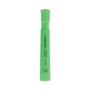 HIGHLIGHTERS | Universal UNV08862 Chisel Tip Fluorescent Green Ink Green Barrel Desk Highlighters (1 Dozen)