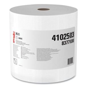 PAPER TOWELS AND NAPKINS | WypAll 41025 12.4 in. x 12.2 in. Power Clean Jumbo Roll X80 Heavy Duty Cloths - White (475/Roll)