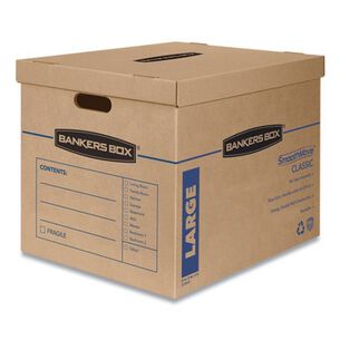 OFFICE AND OFFICE SUPPLIES | Bankers Box 7718201 SmoothMove Classic 21 in. x 17 in. x 17 in. Moving/Storage Boxes - Large, Brown/Blue (5/Carton)