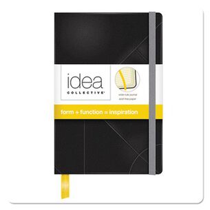 JOURNALS AND DIARIES | TOPS 56874 Idea Collective 5.5 in. x 3.5 in. Hardcover Journal with Elastic Closure - Wide/Legal, Black Cover/Yellow Pad (90 Sheets/Book)