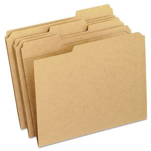 FILE FOLDERS | Pendaflex RK152 1/3 Dark Kraft File Folders With Double-Ply Top, 1/3-Cut Tabs, Letter Size, Kraft, 100/box