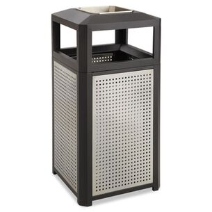 TRASH CANS | Safco 9935BL 38 gal. Evos Series Steel Waste Container - Black