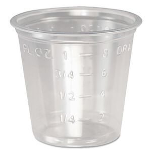 CUPS AND LIDS | Dart P101M 1 oz. Graduated Plastic Medical and Dental Cups - Clear (5000/Carton)