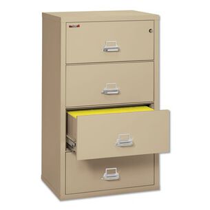 OFFICE FILING CABINETS AND SHELVES | FireKing 4-3122-CPA 4 Legal/Letter-Size File Drawers 260 lbs. Overall Capacity 31.13 in. x 22.13 in. x 52.75 in. Insulated Lateral File - Parchment