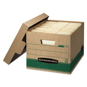 BOXES AND BINS | Bankers Box 1277008 12.5 in. x 16.25 in. x 10.25 in. STOR/FILE Medium-Duty 100% Recycled Letter/Legal Storage Boxes - Kraft (20/Carton)