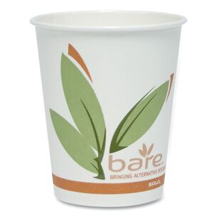 TABLETOP AND SERVEWARE | SOLO 370RC-J8484 Bare Eco-Forward 10 oz. Recycled Content PCF Paper Hot Cups - Green/White/Beige (1000/Carton)
