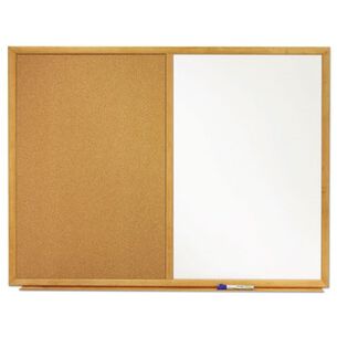BULLETIN BOARDS | Quartet S553 Bulletin/dry-Erase Board, Melamine/cork, 36 X 24, White/brown, Oak Finish Frame