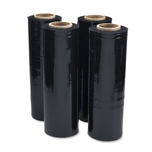 INDUSTRIAL SHIPPING SUPPLIES | Universal UNV62120 18 in. x 1500 ft. Roll 20 mic 80-Gauge Black Stretch Film (4/Carton)
