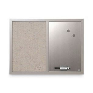 WHITE BOARDS | MasterVision MX04331608 24 in. x 18 in. Gray MDF Wood Frame Designer Combo Fabric Bulletin/Dry Erase Board - Multicolor/Gray
