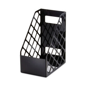 LITERATURE RACKS | Universal UNV08119 6-1/4 in. x 9-1/2 in. x 11-3/4 in. Recycled Plastic Magazine File - Large, Black