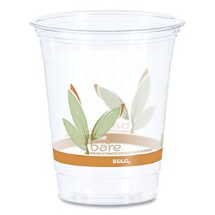 CUPS AND LIDS | Dart RTP12BARE Bare Eco-Forward ProPlanet Seal Squat Leaf Design 12 oz. to 14 oz. RPET Cold Cups - Clear (50/Pack, 20 Packs/Carton)